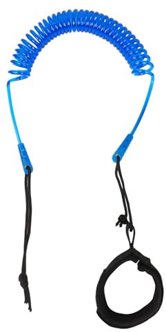 Qaziuy SUP Leash,10ft Surfboard Leash Coiled SUP Leash Stand Up Surfbretter Elastische Fußseil Sup Zubehör für Paddle Board,Stand up Paddle,Kajaks,Longboards(Blau)