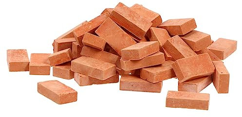 TOYANDONA 3 Simulierter Ziegel DIY-Zement Spielzeuge Künstlich Miniaturen Bausätze Gebäude Kinderkoffer Kinderanzug Wand Bausatz Sandtisch-ziegelmodell Simulationsbaustein Rot Ton