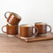 GBHOME Set of 4 Stackable Ceramic Coffee Mugs 350ml - Textured Modern Cups for Tea/Latte/Cappuccino, Dishwasher & Microwave Safe, Gift for Men/Women