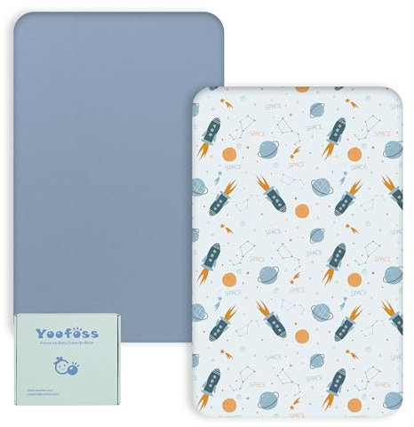Yoofoss Cot Bed Sheets 85 x 51 cm Fitted Super Soft and Breathable Cot Bed Sheets Cozy Baby Cot Sheets 2 Pack