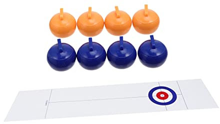 TOYANDONA Eisstockschießen Kreatives Familienspiel Curling - Für Erwachsene Bildungsspielzeug Freizeitsport Tischspiel Weiß Plastik