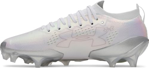 Under Armour Men's Blur Pro Football Cleats, (101) White/Metallic Silver/Halo Gray, 10.5, US
