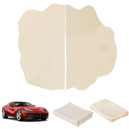 2 Pack Chamois Leather Car Drying Towels 60x40cm – Super Absorbent & Streak-Free Shammy Cloth for Cars, Windows & Interior Detailing – Fast Drying, Scratch-Free, Reusable for UK Drivers