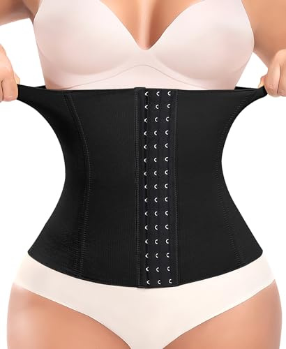 Werkiss Women's Waist Trainer Corset Shapewear Tummy Control Body Shaper Seamless Shapewear Steel Boned Waist Cincher(#2 Black(height: 11), M)