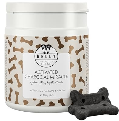 Belly® Snack de Carbon Activado Perros -120gr- Mejora la Digestión y Absorbe Toxinas - Reduce los Gases Malolientes - Chuches para Perros con Vitaminas y Antioxidantes