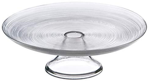 Alzata in Vetro per Dolci e Frutta con Piatto Rigato cod.AD11622XX cm 10,5h diam.31,5 by Varotto & Co.