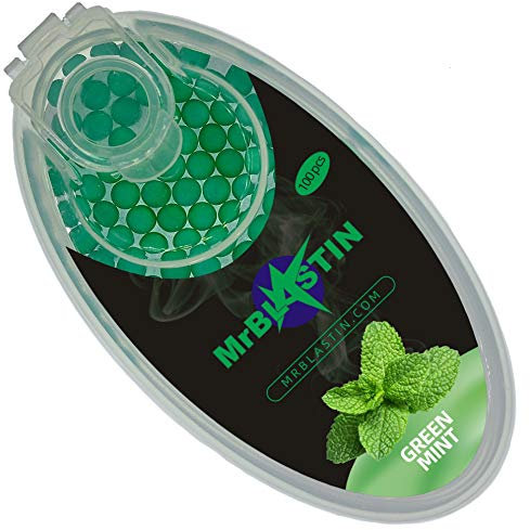 MrBlastin 100 Menthol Mint Crushballs for Filter Insertion, 16 Flavours to Choose Available, Menthol Mint Crush balls, Flavoured Capsules. Click on inserts beads (Mint)
