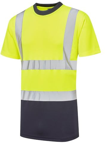 Expert Workwear Hi Vis T-Shirt Safety Work Crew Neck Short Sleeve T Shirt Security - Yellow Orange Black Orange/Yellow