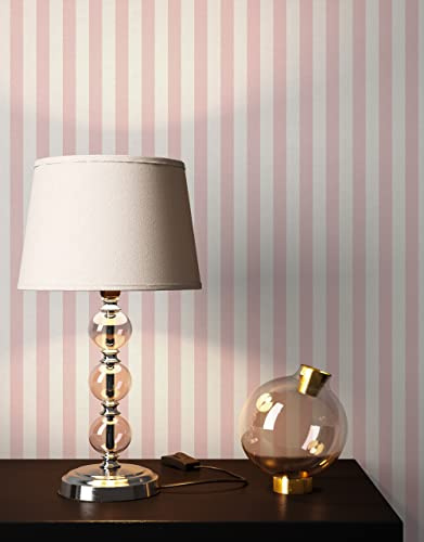 NEWROOM Tapet Rosa Vliestapet Randig - Lantlig Blockrandiga Vit för Vardagsrum Sovrum