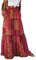 Byoauo Rock Damen Langer Boho A-Linie Elastische Hohe Taille mit Taschen Blumen Strandrock Faltenrock