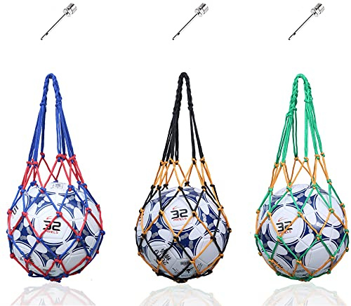laeeyin 3 pezzi sacchi a rete per palloni, rete portatile 1 pallina borsa a rete da basket borsa a rete spessore elevato Per il trasporto di palloni da basket, palloni da pallavolo