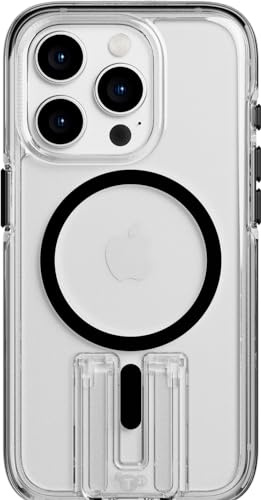 Tech21 Evo Crystal Kick case for iPhone 15 Pro - Compatible with MagSafe - Impact Protection Case - Clear/Black