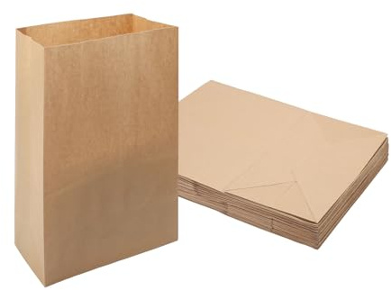 Lot de 60 sacs en papier kraft marron 32 x 18 x 11 cm