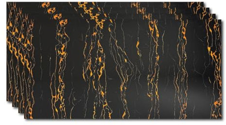 LoXus-Wandpaneele Marmoroptik –PVC Wandverkleidung–küchenrückwand -120x60cm- Duschrückwand & Küchenrückwand –Wasserfeste 3D Deko Paneele für Bad,Dusche, Küche (Goldener Drache, 4 X Panels)