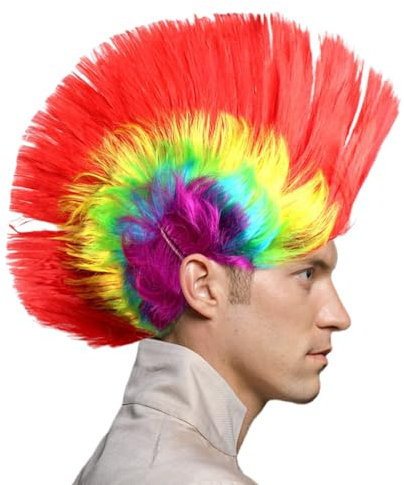CVDYWDJIE Perruque Colorée 1 Pièce, Couvre-Chef De Perruque Roman, Perruque D'Accessoire De Rock, Unisexe, Perruque Drôle, Couvre-Chef De Fête