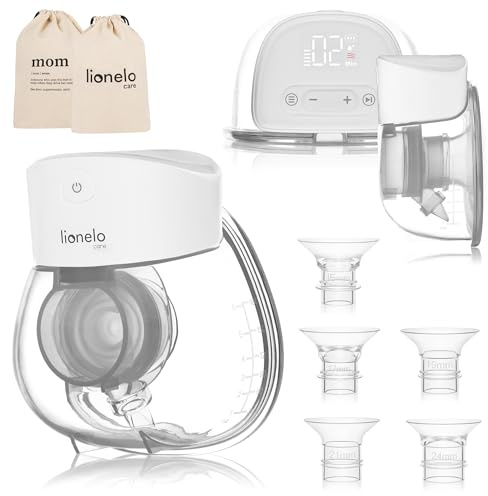 Lionelo Fidi Free Lumi – Handsfree Elektrisk Bröstpump, 2-fas, 9 Nivåer, 180 min Batteritid, 6 Flänsstorlekar, LED-Display, BPA-fri, USB-C, För Amning Hemma & På Språng