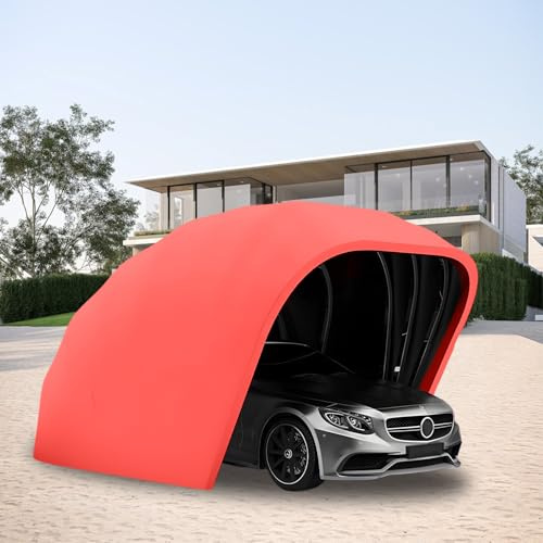 Shelter Carport – Tenda semi-automatica pieghevole in acciaio inox, a prova di intemperie, garage mobile, dimensioni 5,9 m x 2,7 m x 2,45 m