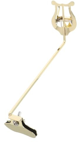 ULDIGI Clip para Partitura de Saxofón Soprano Recto Accesorio y Resistente para Soporte Musical Orquesta y Banda de Marcha Color Dorado Compatible con Saxofones Rectos
