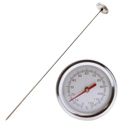 Termometro da pavimento, per compost, per esterni, in acciaio, 50 cm, per accessori da giardino, ben leggibile, per compost da terra, per piante