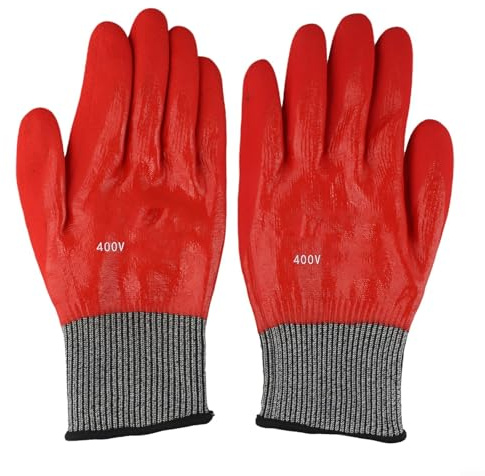 TDCuizent Gants de travail isolants de tension 400 V - Gants de sécurité électrique en caoutchouc EPI avec capacité tactile pour tâches d'électricien, installation de fils, entretien de boîte