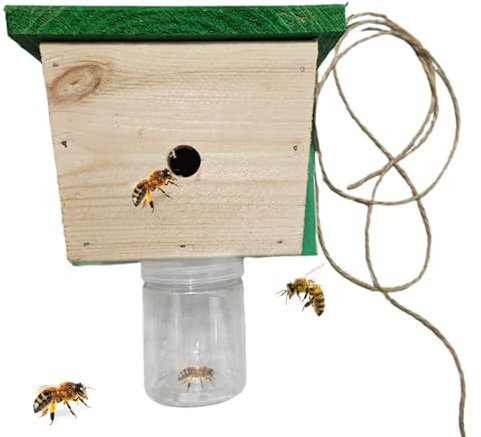 Pièges À Abeilles Pour Extérieur En Bois Anti-Évasion Réutilisable | Piège à Guêpes et Capture d'Abeilles pour l'Extérieur Pour l'Entretien de la Terrasse Balcon Jardin Arbres -Toits