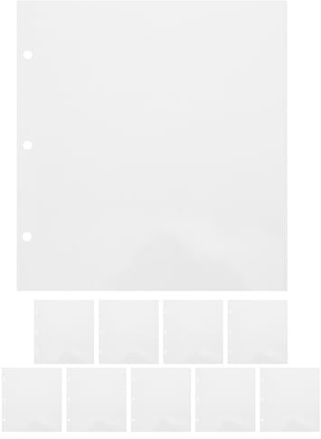 JOINPAYA Lot de 10 Feuilles Recharge Autocollantes pour Album Photo, Pages à 3 Trous pour Classeur, Accessoires pour Rangement et Protection des Photos et Cartes Postales