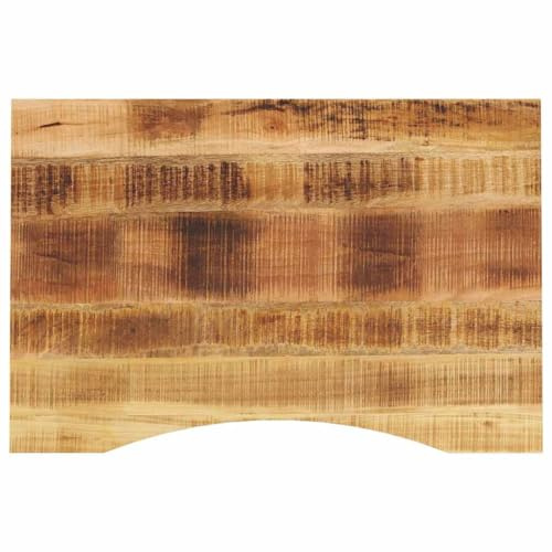 SooIarix Skrivbordsskiva med utskärning 90 x 50 x 2,5 cm massivt trä mango, robust bänkskiva för kontorsbord, mångsidig bords-topp
