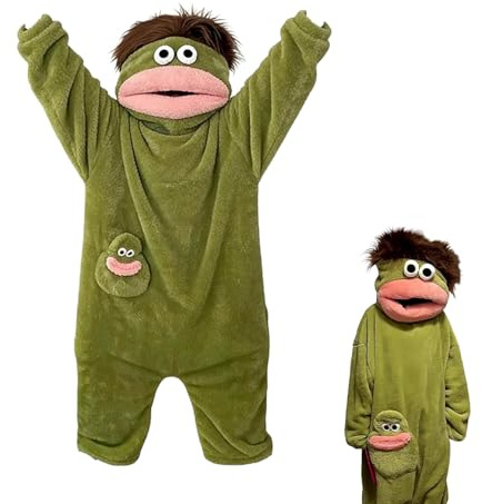 STOAT Onesie Amusant Fleece Pyjama .pour Tailles S/M/L/XL, Combinaison en Peluche Extra Douce avec Capuche et Grandes Poches, Loungewear Chaude et Confortable pour la Maison, Super Doux (155–165 cm)