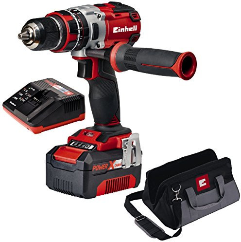 Einhell Taladro de impacto a batería - TE-CD 18 Li-i BL Kit 4.0 – 18 V; velocidad 1800 RPM; ratio de impacto 28800 RPM; mango desmontable. Incluye cargador y batería de 4 Ah
