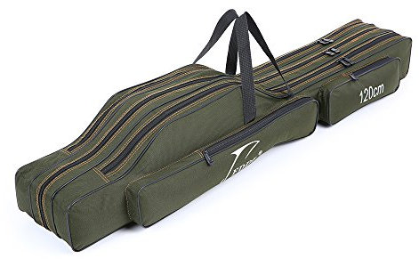 Lixada Angeltasche/Angelruten Beutel, Material: 1680D Leinwand（Zwei / Drei Schicht (optional)）