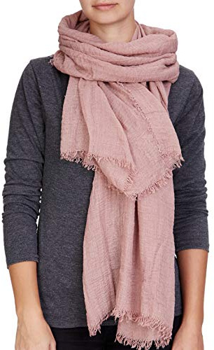 PiriModa Sciarpa da donna, unisex, XXL, 200 x 100 cm, in cotone, rosa antico, 200x100cm