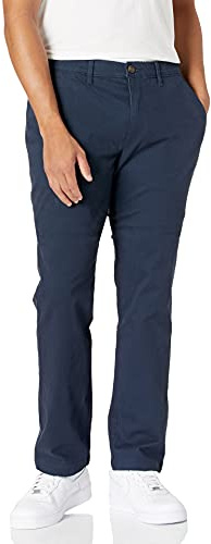 Amazon Essentials Pantalon Chino Extensible Décontracté à Coupe Athlétique (Grandes Tailles Disponibles) Homme, Bleu Marine Foncé, 38W / 28L