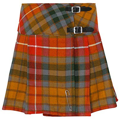 Tartanista - Mini Gonna da Donna, in Tartan Scozzese, 16,5 cm - Arancione - 52