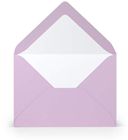 PAPERADO 50 Briefumschläge Orchidee gerippt Lila - 100 g/m² Kuvert Ohne Fenster 11,4 x 16,2 cm - Umschläge mit Nassklebung spitze Klappe