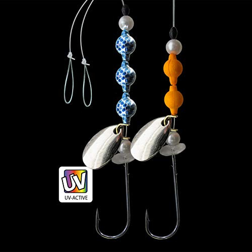 Jenzi DEGA Nachläufer-Vorfach für Butt-Löffel, Verschiedene Ausführungen, 35cm oder 70cm Länge, Hakengröße 1 BZW. 2, Durchmesser 0,35mm o. 0,40mm (L)