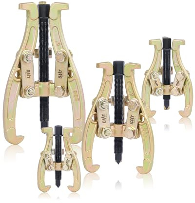 Orion Motor Tech Gear Puller Set, 3 4 6 8 3 Jaw Puller Kit for Pulley Gear Bearing Flywheel Removal, Heavy Duty Pulley Puller with Reversible Jaws 4 pcs Bearing Puller Tool Kit