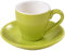 ionEgg Espressotasse aus Porzellan mit Untertasse, Espresso-Schnapsbecher, 80 ml, Grün