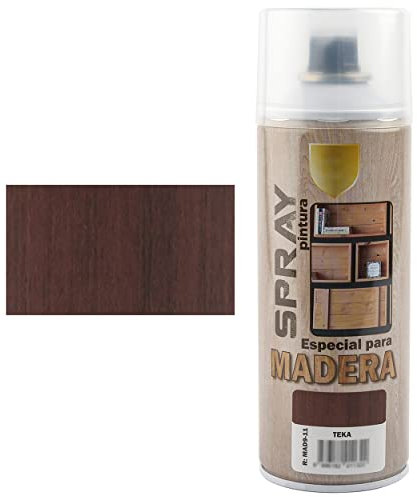 H HANSEL HOME Barniz Spray Especial para Madera - Acabado Madera Teka 400ml