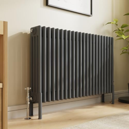 NRG Traditional 4 Column Horizontal Radiator 600x1010mm Anthracite Central Heating Radiators