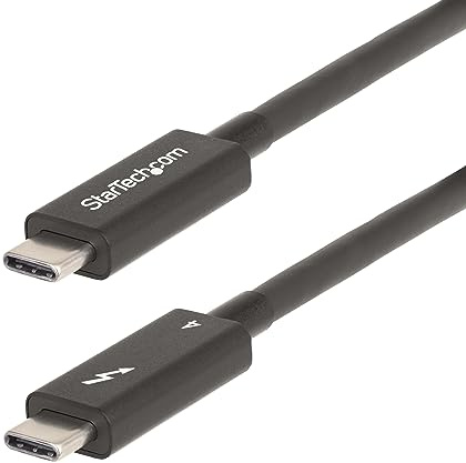 StarTech.com 2 m Aktives Thunderbolt 4 Kabel - 40 Gbit/s - 100W PD - 4K/8K Video/Display Kabel - Thunderbolt Kabel - kompatibel mit USB4/DP Alt Mode, Thunderbolt 3, USB 3.2/Typ-C (A40G2MB-TB4-CABLE)