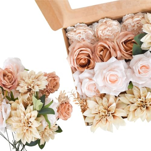 Künstliche Rosen Blumen mit Blättern und Stielen, Schaumrosen Foamrosen Kunstblumen Rosenköpfe Gefälschte Kunstrose Rose DIY Hochzeit Blumensträuße Braut Zuhause Dekoration