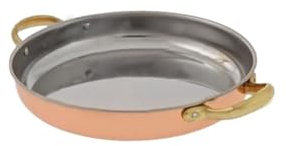 Stekpanna koppar, Kopparpanna med handtag - tillverkad av koppar och mässing, 22cm