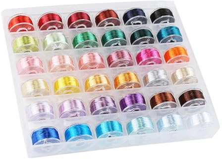 36Pcs Sewing Machine Bobbin Threads with Storage Case Box Practical Pre-Wound Bobbins Set Sewing Machine Accessories (Multicolor)