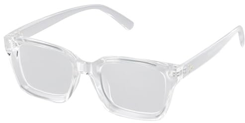 Homirty Occhiali Luce Blu Uomo e Donna, Montatura per Occhiali con Lenti Trasparenti, Cornice Quadrata, Montature per Occhiali Alla Moda Accessori, per la lettura di giochi PC (Bianco)