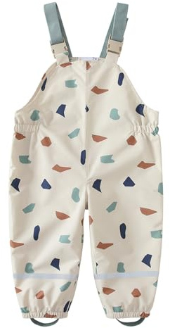 DAWILS Pantalon Impermeable para Niños y Niñas Unisex Patrones Geométricos Pantalones Intemperie Pantalón de Lluvia Bebé Niño Niña Ropa Impermeable 12 Meses