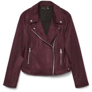 VERO MODA Vmjose Noos Veste courte en daim synthétique pour femme, Vin, M