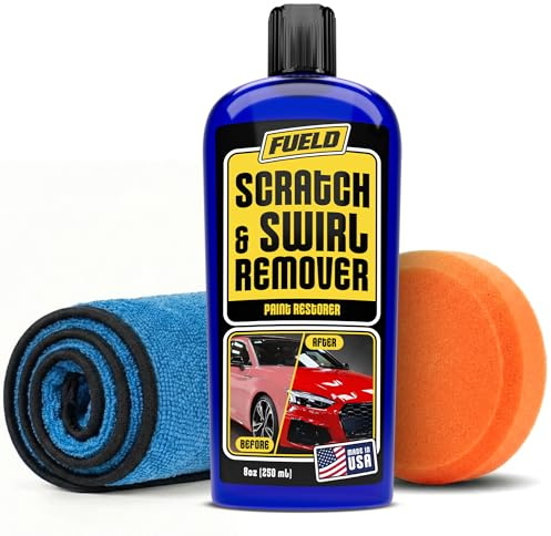 Fueld Scratch Remover – Car Scratch Repair & Swirl Remover for Vehicles – Deep Scratch Repair Compound & Polishing Solution – Car Paint Repair Kit for Clear Coat & Paint Restoration – 8 oz with Towel