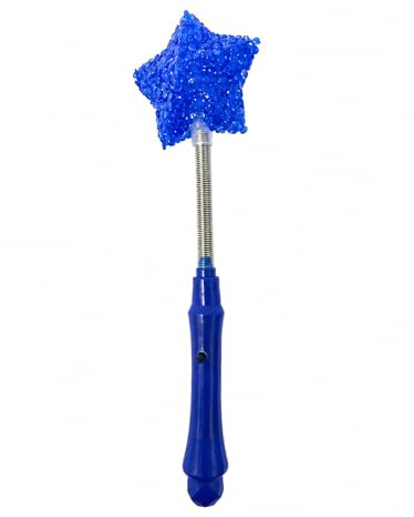 LED Star Magic Wand for Kids, Light Up Fairy Princess Wand with Flashing LED Lights and Sound, Blue Glowing Star Wand Toy for Girls Boys Party Favors Costume Cosplay Pretend Play Birthday Gift - 30 cm