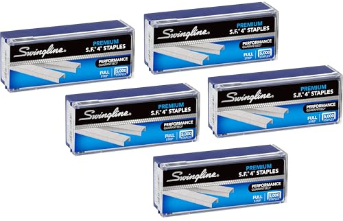 Swingline Staples, S.F. 4, Premium, 1/4 Length, 210/Strip, 5000/Box, 5 Pack (35481)