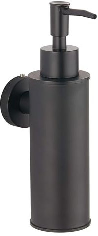 BGL wall mounted 304 stainless steel soap dispenser for decor (Round, Black)